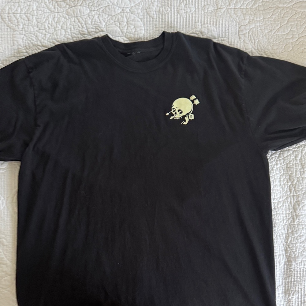 Men's Black Tee with Skull Graphic